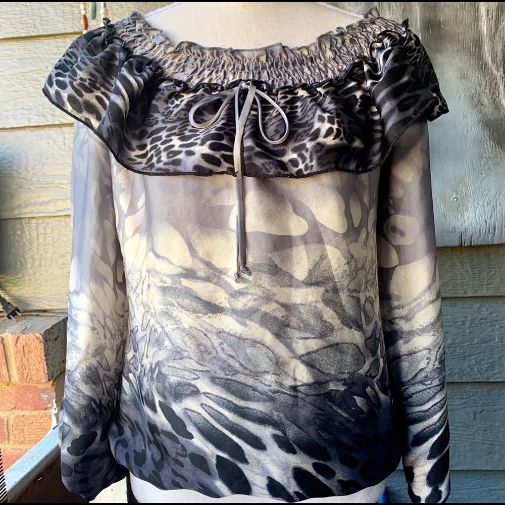 Grass Collections Lady's On/Off Shoulder Blouse M